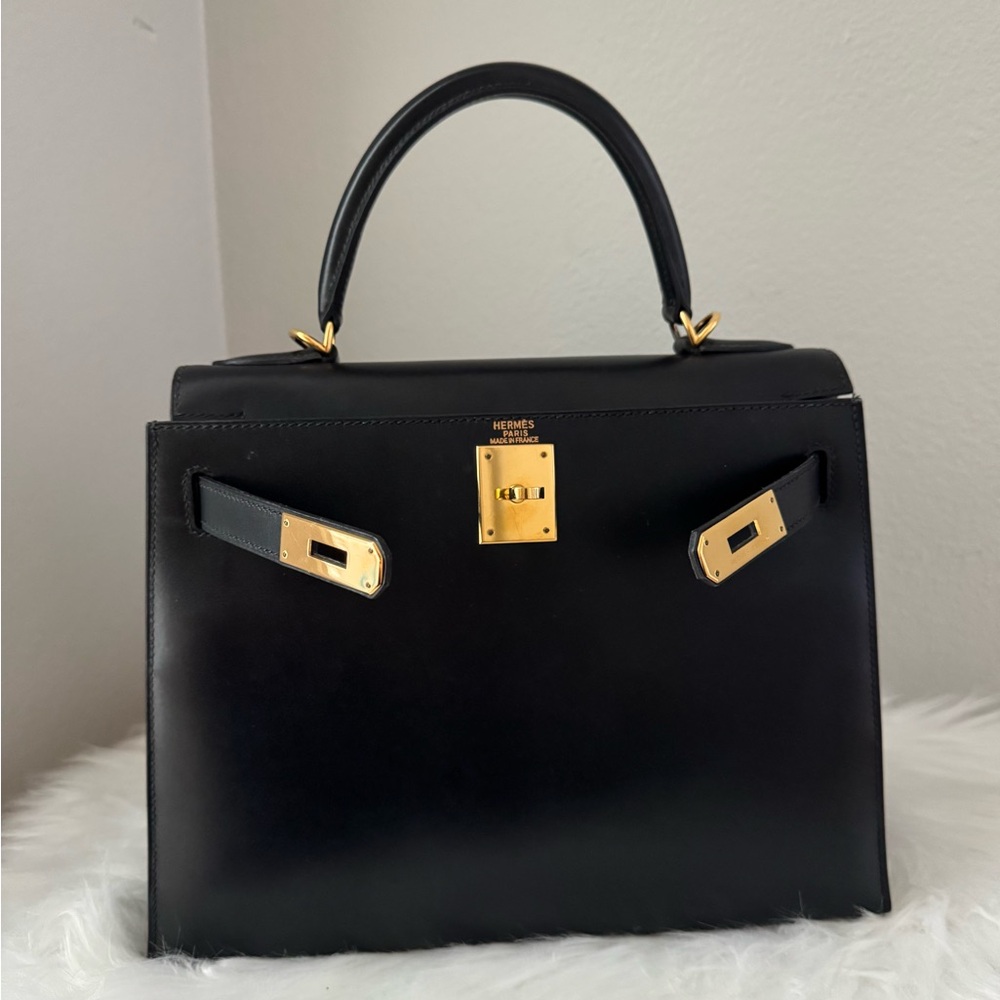 ❌SOLD❌ Hermes Kelly 28 Sellier Noir Box GHW w d ring